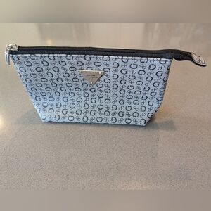 Guess Black and Gray Monogram Cosmetics Bag